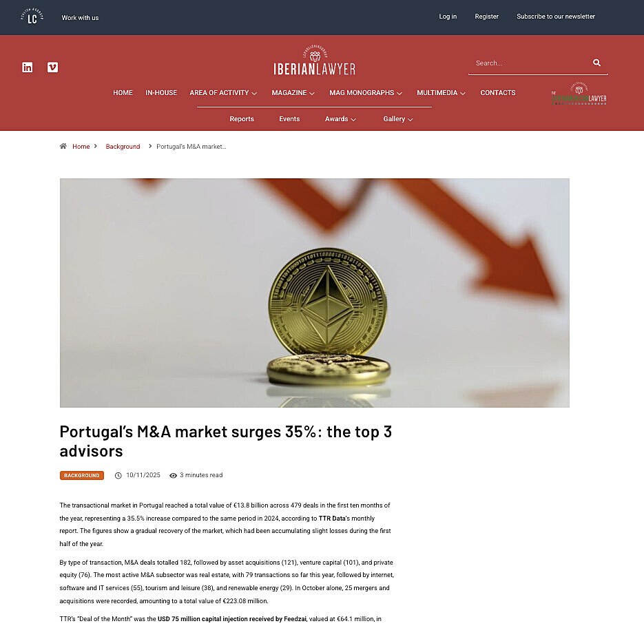 Portugals M&A market surges 35%: the top 3 advisors